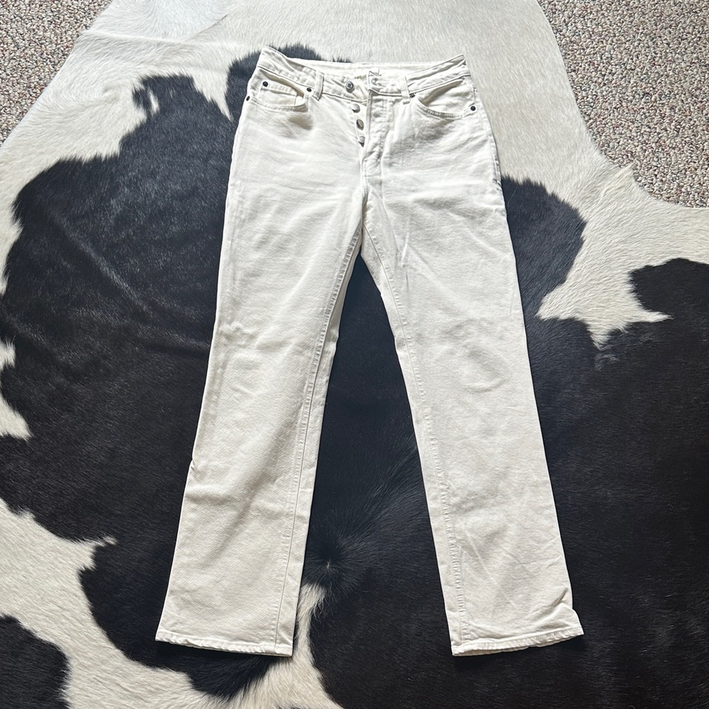 H&M Women's Off-White Straight Leg Jeans